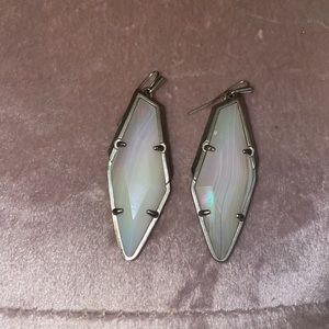 Kendra Scott Silver Iridescent Arrow Earrings